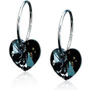 Blomdahl Natural Titanium  14 mm Heart Black diamond