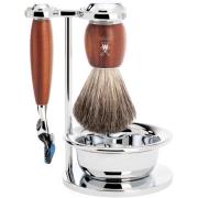 Mühle Vivo Shaving Set Plum Wood Pure Badger Fusion