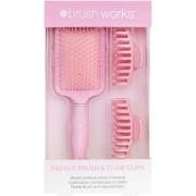 Brushworks Paddle Brush and Claw Clips