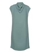 Crêpe Dress With A Waterfall Collar Esprit Collection Blue