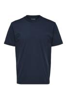 Slhrelaxcolman200 Ss O-Neck Tee S Selected Homme Navy