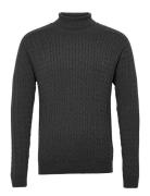 Slhaiko Ls Knit Cable Roll Neck B Selected Homme Grey