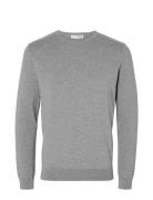 Slhberg Crew Neck B Selected Homme Grey