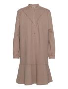 Dress In Blended Linen Esprit Casual Brown