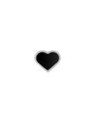 Enamel Heart Charm Silver Design Letters Black