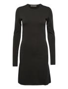 Klara Fine Rib Dress Wood Wood Black