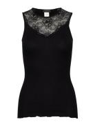 Silk Top Regular W/ Lace Rosemunde Black