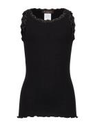 Beatha Silk Top W/ Lace Rosemunde Kids Black