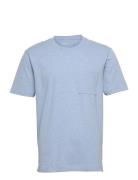 Jersey T-Shirt With A Pocket, Organic Cotton Esprit Collection Blue