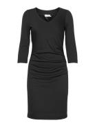 India V-Neck 3/4 Sl Kaffe Black