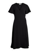 Vilovie S/S Wrap Midi Dress - Noos Vila Black