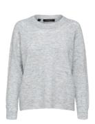 Slflulu Ls Knit O-Neck Noos Selected Femme Grey