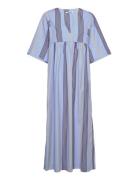 Sabine Poplin Stripe Dress Wood Wood Patterned