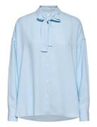 P212-2060Crp / Ls Satin Crepe Shirt W Tie 3.1 Phillip Lim Blue