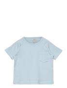 Rib Jersey T-Shirt W. Pocket Copenhagen Colors Blue