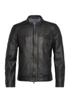 Costner Zipped Leather Jacket Jofama Black