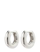 Aica Recycled Chunky Hoop Earrings Silver-Plated Pilgrim Silver