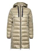 Quilted Coat With Detachable Drawstring Hood Esprit Casual Beige