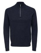 Onsedward Reg 7 Wool Half Zip Knit ONLY & SONS Navy