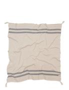 Knitted Blanket Stripes Natural-Grey Lorena Canals Beige
