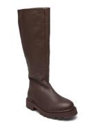 Slfemma High Shafted Leather Boot B Selected Femme Brown