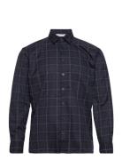 Alvin Ls Checked Relaxed Shirt Casual Friday Navy