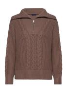 D2. Cable Half Zip Sweater GANT Brown