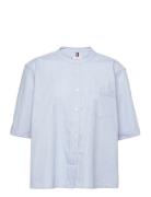 Org Cotton N Relaxed Shirt Ss Tommy Hilfiger Blue