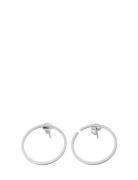 Earring Hoops 24Mm Silver Design Letters Silver