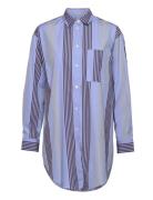 Charlene Poplin Stripe Shirt Double A By Wood Wood Blue