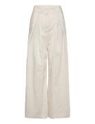 D2. Pinstripe Pleated Wide Pants GANT White