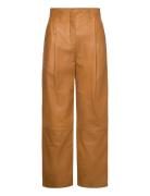 D1. Pleated Leather Pants GANT Brown