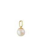 Pearl Drop Charm 8Mm Gold Design Letters White