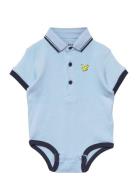 Tipped Polo Romper Hanging Lyle & Scott Junior Blue