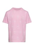 Owl Aop T-Shirt - Gots/Vegan Knowledge Cotton Apparel Pink