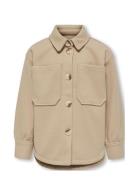 Kogwembley L/S Ovs Short Shacket Cp Pnt Kids Only Beige