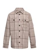 Jcoben Classic Check Overshirt Ls Jnr Jack & J S Beige