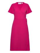 Vilovie S/S Wrap Midi Dress - Noos Vila Pink