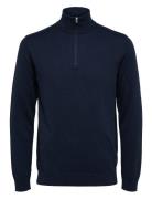 Slhberg Half Zip Cardigan Noos Selected Homme Navy