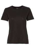 Slcolumbine Crew-Neck T-Shirt Ss Soaked In Luxury Black