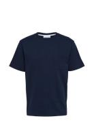 Slhrelaxsoon Pocket Ss O-Neck Tee W Selected Homme Navy