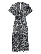 V-Neck Jersey Dress With All-Over Print Esprit Collection Grey