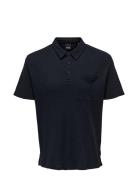 Onsalf Reg Waffle Ss Polo ONLY & SONS Navy