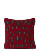 Holly Embroidered Wool Mix Pillow Cover Lexington Home Red