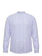 Slhregnew-Linen Shirt Ls Band W Selected Homme Blue