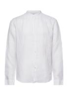 Slhregkylian-Linen Shirt Ls Band Selected Homme White