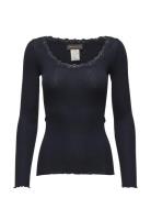 Silk T-Shirt W/ Lace Rosemunde Navy