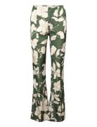 Flared Floral-Print Trousers Mango Green