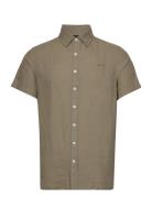 Linen Shirt Short Sleeve Sebago Khaki