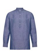 Slhregrick-Linen Shirt Ls Tunica W Selected Homme Blue